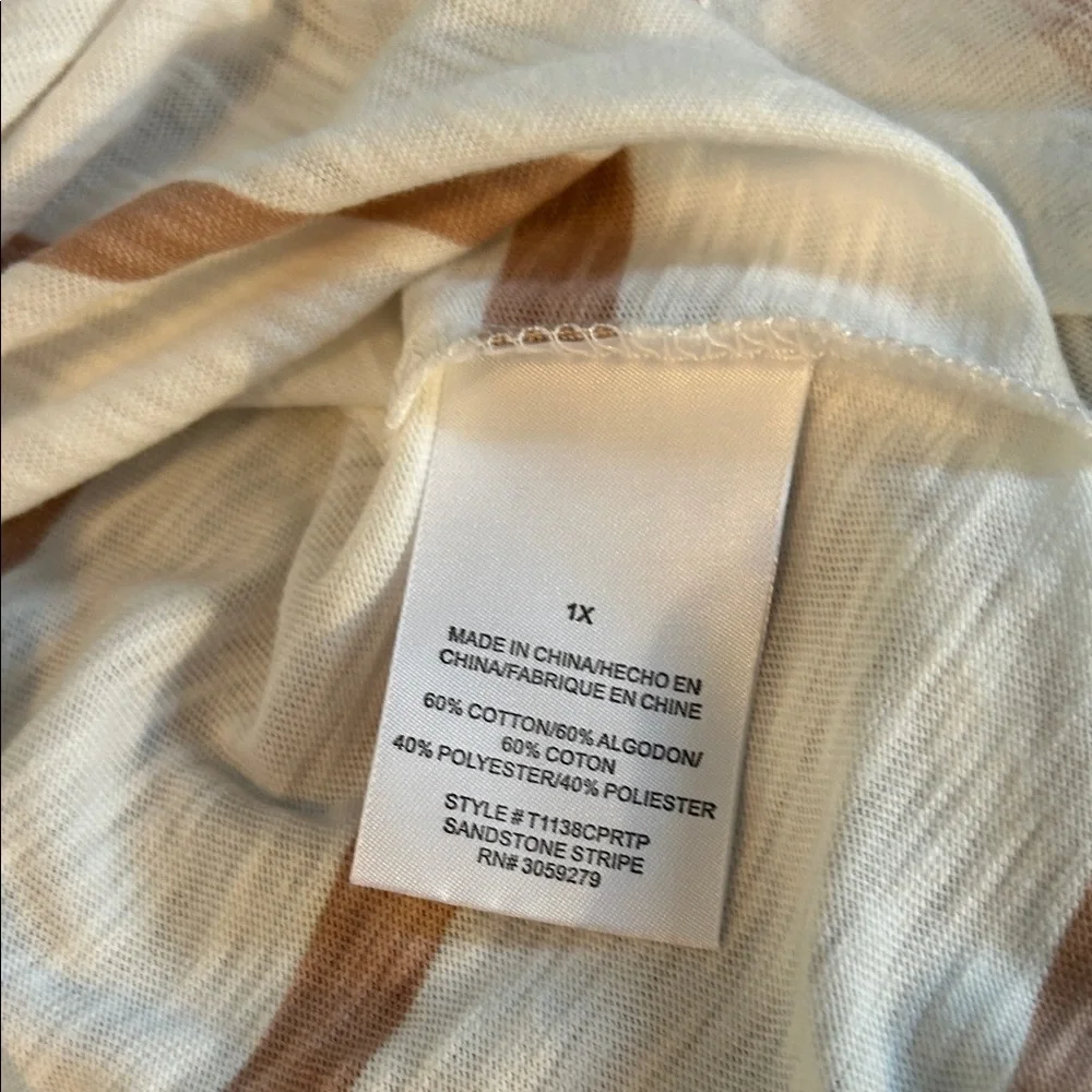 3 for 30$ Thread & Supply Sandstone Stripe V-Neck Tee - Picture 4 of 4
